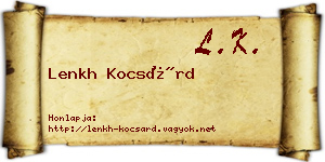 Lenkh Kocsárd névjegykártya